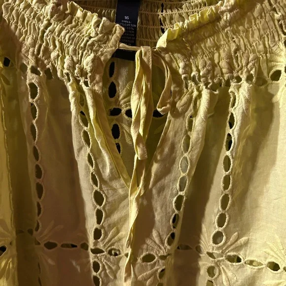 INC International Concepts Lemon Yellow Eyelet tunic and matching tank top - 16 - Picture 2 of 6